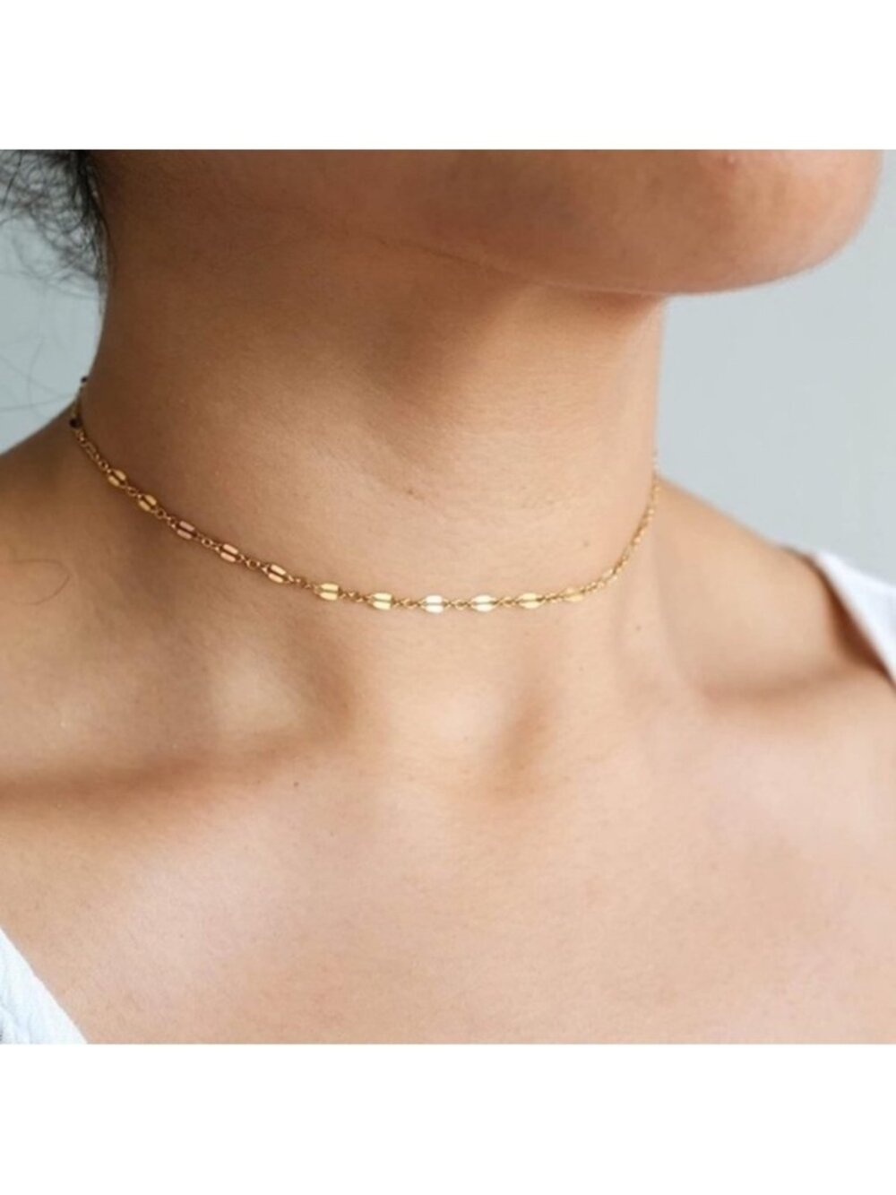 14k Gold Plated Lace Choker Necklace